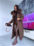 Long WINTER jacket with down hood - chocolate brown PRE-ORDER